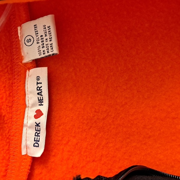 🌴Derek Heart Orange Fleece Vest Size Small - Picture 3 of 10